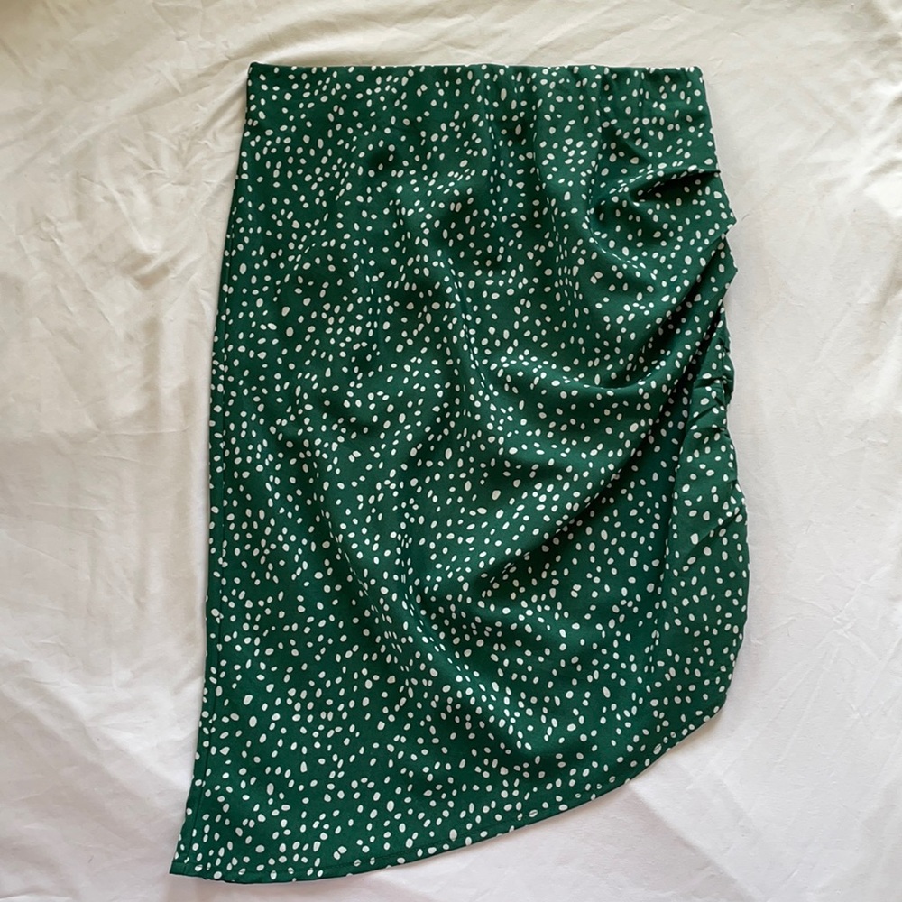 Green Asymmetrical Skirt